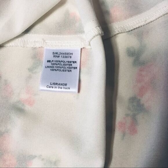 Love Tree Happens White Apricot and Pink Sheer Floral Dress. - Picture 5 of 7